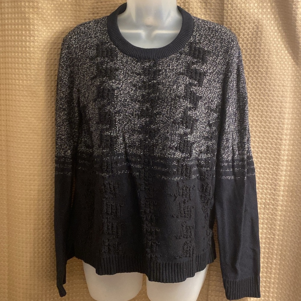 FINAL SALE 60% Rachel Roy Women's Black and Grey Crew Neck Long sleeved Sweater